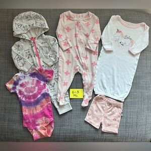 Pink and Gray Baby - Bundle/0-3 mo.